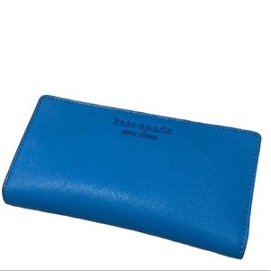 Kate Spade NY Cameron Monotone Large Slim Leather Bifold Wallet - Oceanside Blue